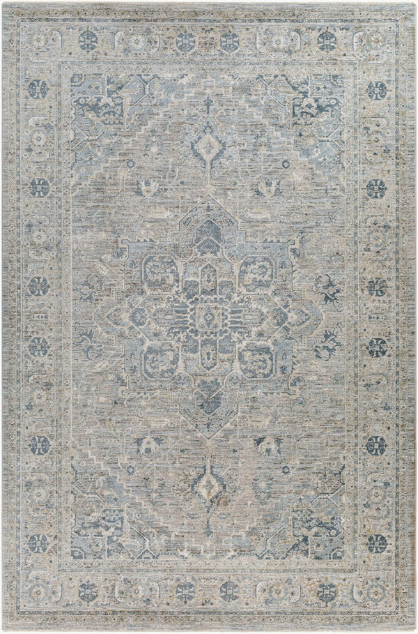 Livabliss Brunswick Medallion Area Rug Turkey Woven Polypropylene Formal Living Room Floor Dusty Sage, Tau 6'7" x 9'6" BWK2319-6796