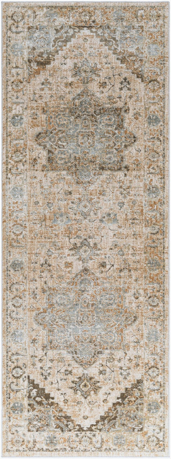 Livabliss Brunswick Traditional Fringe Area Rug Polypropylene Blend for Large Living Spaces Light Beige, Ta 2'7" x 7'3" BWK2320-2773
