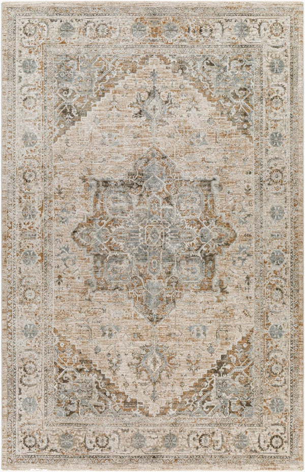 Livabliss Brunswick Traditional Fringe Area Rug Polypropylene Blend for Large Living Spaces Light Beige, Ta 6'7" x 9'6" BWK2320-6796