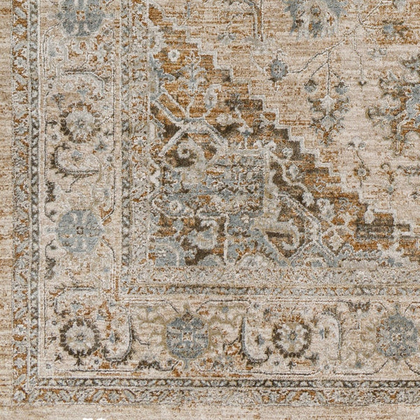 Livabliss Brunswick Traditional Fringe Area Rug Polypropylene Blend for Large Living Spaces Light Beige, Ta 7'10" x 7'10" BWK2320-710RD