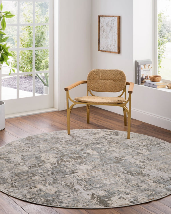 Livabliss Brunswick High Low Pile Area Rug Woven Polypropylene Blend for Large Living Rooms Dusty Sage, Cha 6'7" x 6'7" BWK2321-67RD