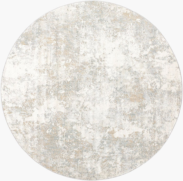 Livabliss Brunswick Geometric Area Rug Machine Woven Polypropylene Blend for Large Living Rooms Cream, Blue 6'7" x 6'7" BWK2322-67RD