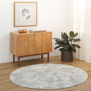 Livabliss Brunswick Geometric Area Rug Machine Woven Polypropylene Blend for Large Living Rooms Cream, Blue 5'3" x 5'3" BWK2322-53RD