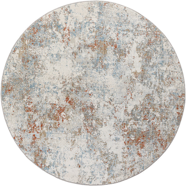 Brunswick BWK-2323 7'10" x 7'10" Round Machine Woven Rug BWK2323-710RD  Cream, Taupe, Blue, Dusty Coral, Olive, Tan Surya