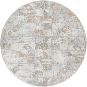 Brunswick BWK-2324 7'10" x 7'10" Round Machine Woven Rug BWK2324-710RD  Cream, Light Slate, Blue, Olive, Seafoam, Taupe Surya