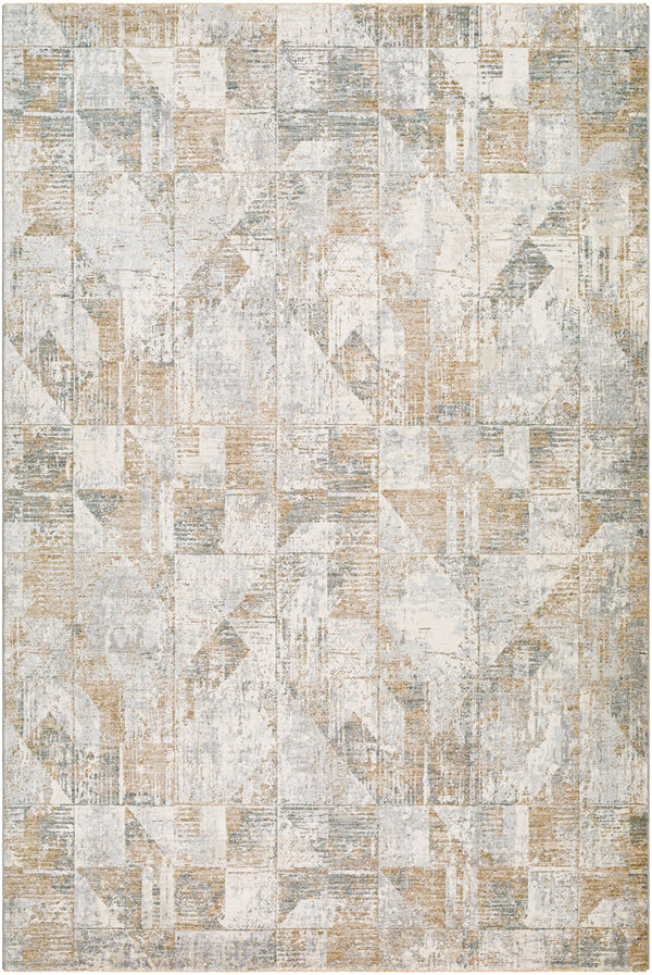Brunswick BWK-2324 6'7" x 9'6" Machine Woven Rug BWK2324-6796  Cream, Light Slate, Blue, Olive, Seafoam, Taupe Surya