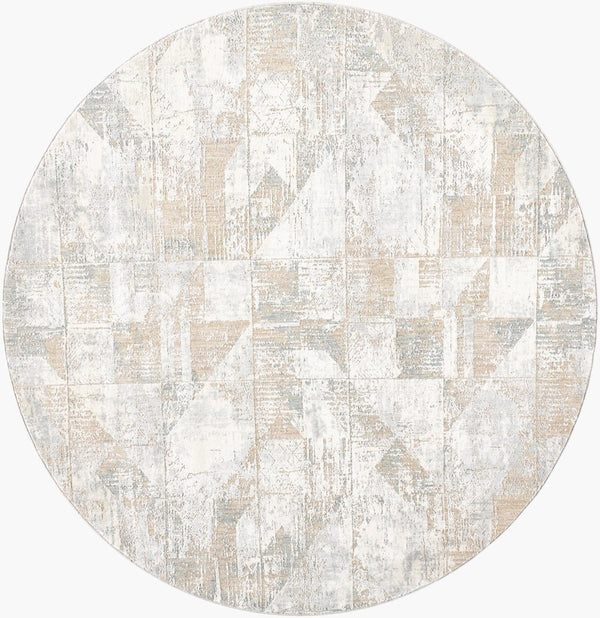 Livabliss Brunswick Machine Woven Polypropylene Area Rug with Fringe for Large Living Spaces Cream, Light Sl 6'7" x 6'7" BWK2324-67RD