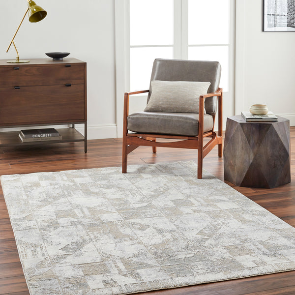 Brunswick BWK-2324 9' x 12'2" Machine Woven Rug BWK2324-9122  Cream, Light Slate, Blue, Olive, Seafoam, Taupe Surya