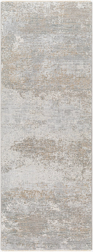 Livabliss Brunswick Machine Woven Area Rug Minimalist Pattern with Fringe for Living Rooms Cream, Light Sl 2'7" x 7'3" BWK2325-2773