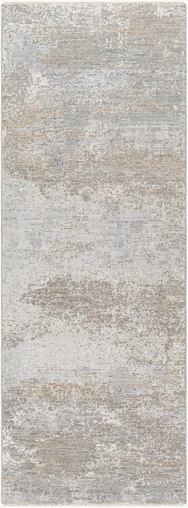 Livabliss Brunswick Machine Woven Area Rug Minimalist Pattern with Fringe for Living Rooms Cream, Light Sl 2'7" x 7'3" BWK2325-2773