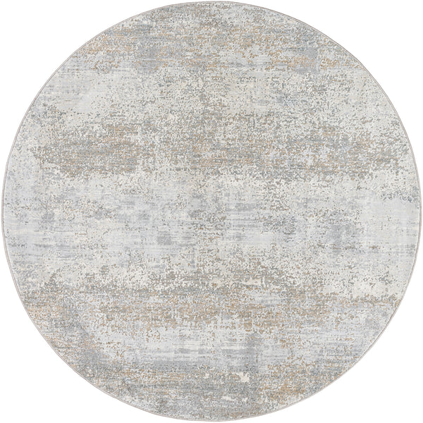 Brunswick BWK-2325 7'10" x 7'10" Round Machine Woven Rug BWK2325-710RD  Cream, Light Slate, Taupe, Blue, Gray, Seafoam Surya
