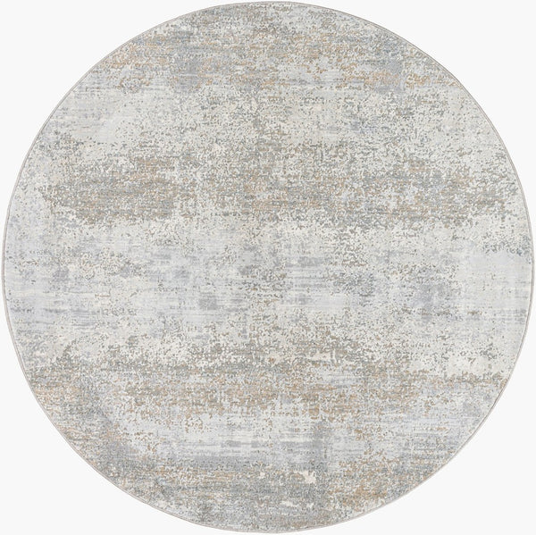 Livabliss Brunswick Machine Woven Area Rug Minimalist Pattern with Fringe for Living Rooms Cream, Light Sl 5'3" x 5'3" BWK2325-53RD