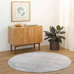 Livabliss Brunswick Machine Woven Area Rug Minimalist Pattern with Fringe for Living Rooms Cream, Light Sl 6'7" x 6'7" BWK2325-67RD