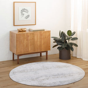 Livabliss Brunswick Geometric Machine Woven Area Rug with Fringe for Living or Dining Rooms Cream, Tan 5'3" x 5'3" BWK2326-53RD