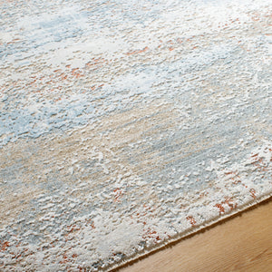 Brunswick BWK-2327 9' x 12'2" Machine Woven Rug BWK2327-9122  Blue, Taupe, Cream, Tan, Seafoam, Gray Surya