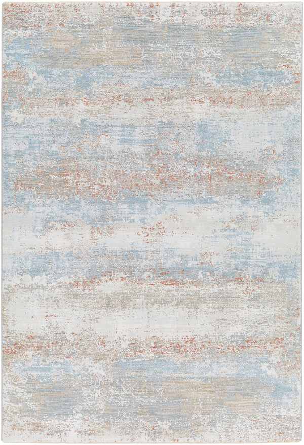 Brunswick BWK-2327 9' x 12'2" Machine Woven Rug BWK2327-9122  Blue, Taupe, Cream, Tan, Seafoam, Gray Surya