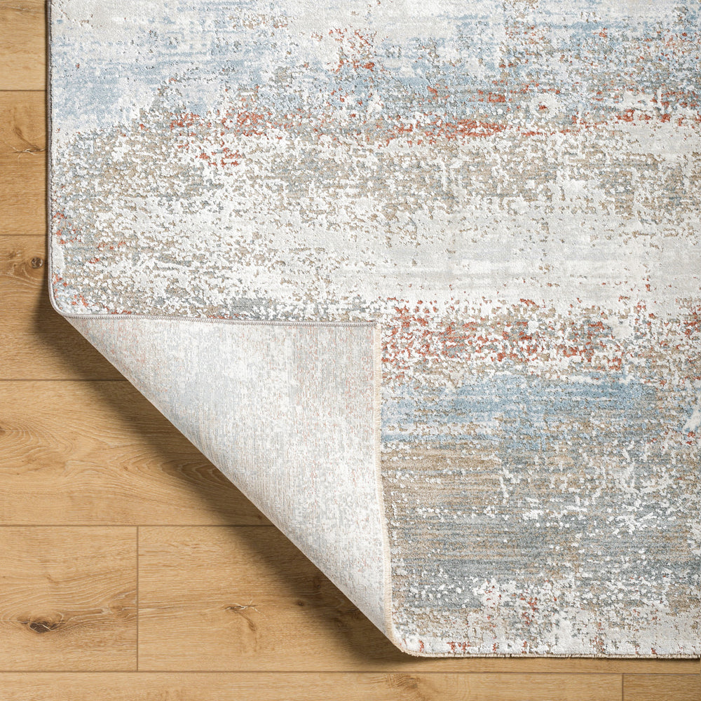 Brunswick BWK-2327 9' x 12'2" Machine Woven Rug BWK2327-9122  Blue, Taupe, Cream, Tan, Seafoam, Gray Surya