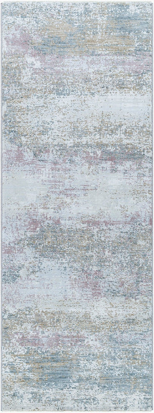 Livabliss Brunswick Geometric Fringe Area Rug Soft Polypropylene Blend for Living Dining Rooms Blue, Cream 2'7" x 10' BWK2328-2710