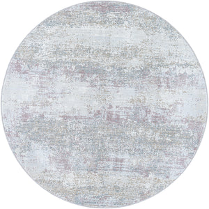 Brunswick BWK-2328 7'10" x 7'10" Round Machine Woven Rug BWK2328-710RD  Blue, Cream, Tan, Olive, Dusty Pink, Light Slate Surya