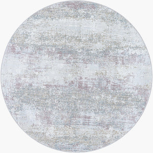Livabliss Brunswick Geometric Fringe Area Rug Soft Polypropylene Blend for Living Dining Rooms Blue, Cream 7'10" x 7'10" BWK2328-710RD