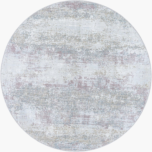 Livabliss Brunswick Geometric Fringe Area Rug Soft Polypropylene Blend for Living Dining Rooms Blue, Cream 7'10" x 7'10" BWK2328-710RD