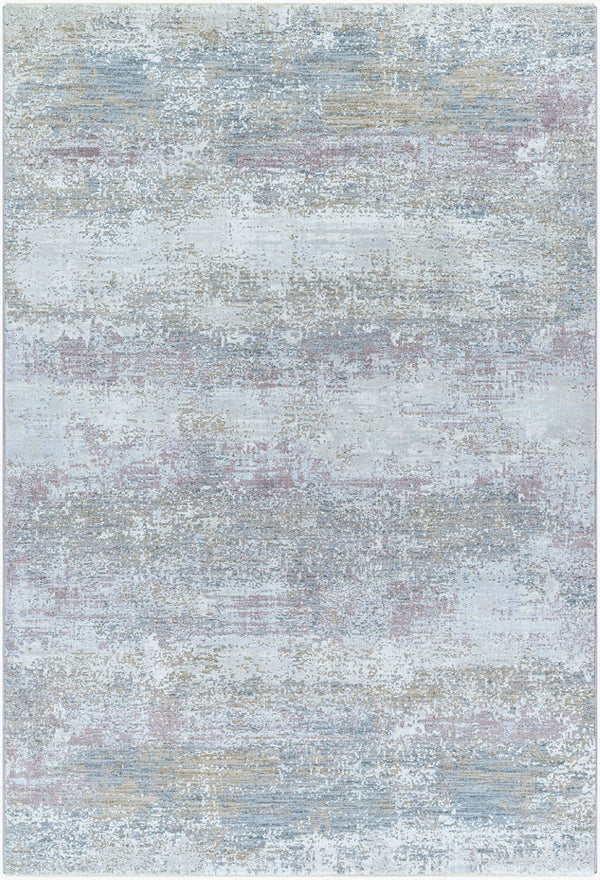 Livabliss Brunswick Geometric Fringe Area Rug Soft Polypropylene Blend for Living Dining Rooms Blue, Cream 10' x 13'11" BWK2328-1014