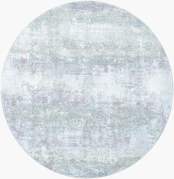 Livabliss Brunswick Geometric Fringe Area Rug Soft Polypropylene Blend for Living Dining Rooms Blue, Cream 6'7" x 6'7" BWK2328-67RD