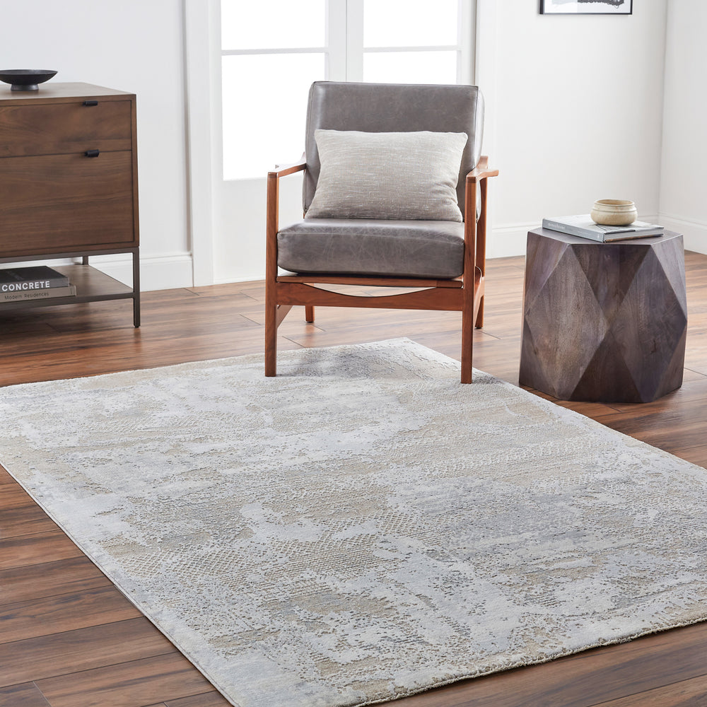 Brunswick BWK-2329 9' x 12'2" Machine Woven Rug BWK2329-9122  Cream, Light Slate, Blue, Olive, Seafoam, Taupe Surya
