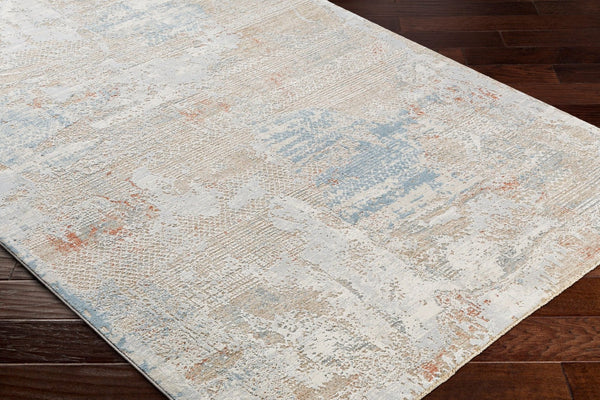 Livabliss Brunswick Geometric Fringe Area Rug Polypropylene Blend for Living and Dining Spaces Blue, Taupe 10' x 13'11" BWK2330-1014