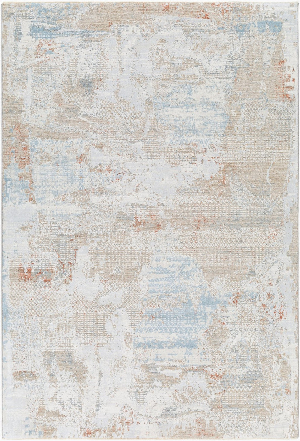 Livabliss Brunswick Geometric Fringe Area Rug Polypropylene Blend for Living and Dining Spaces Blue, Taupe 10' x 13'11" BWK2330-1014
