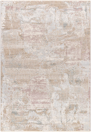 Brunswick BWK-2331 9' x 12'2" Machine Woven Rug BWK2331-9122  Cream, Light Slate, Taupe, Tan, Dusty Pink, Blue Surya