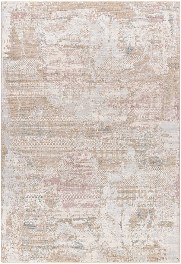 Brunswick BWK-2331 9' x 12'2" Machine Woven Rug BWK2331-9122  Cream, Light Slate, Taupe, Tan, Dusty Pink, Blue Surya