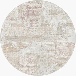 Livabliss Brunswick Geometric Fringe Area Rug Polypropylene Blend for Living and Dining Rooms Cream, Light Sl 5'3" x 5'3" BWK2331-53RD