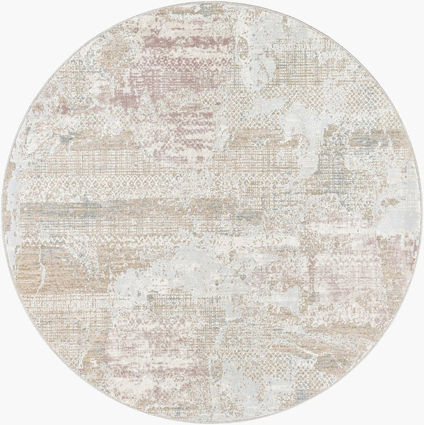 Livabliss Brunswick Geometric Fringe Area Rug Polypropylene Blend for Living and Dining Rooms Cream, Light Sl 5'3" x 5'3" BWK2331-53RD