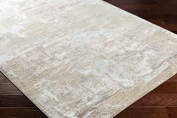 Brunswick BWK-2331 9' x 12'2" Machine Woven Rug BWK2331-9122  Cream, Light Slate, Taupe, Tan, Dusty Pink, Blue Surya