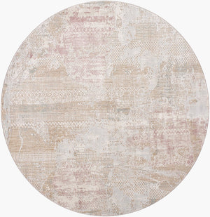 Livabliss Brunswick Geometric Fringe Area Rug Polypropylene Blend for Living and Dining Rooms Cream, Light Sl 6'7" x 6'7" BWK2331-67RD
