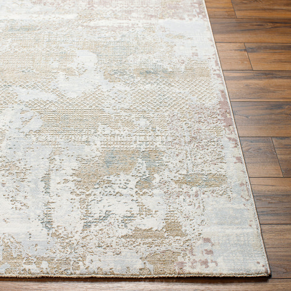 Brunswick BWK-2331 9' x 12'2" Machine Woven Rug BWK2331-9122  Cream, Light Slate, Taupe, Tan, Dusty Pink, Blue Surya