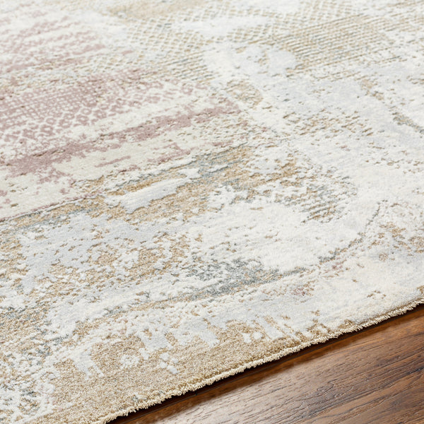 Brunswick BWK-2331 9' x 12'2" Machine Woven Rug BWK2331-9122  Cream, Light Slate, Taupe, Tan, Dusty Pink, Blue Surya