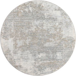 Brunswick BWK-2332 7'10" x 7'10" Round Machine Woven Rug BWK2332-710RD  Cream, Tan, Taupe, Blue, Gray, Seafoam Surya