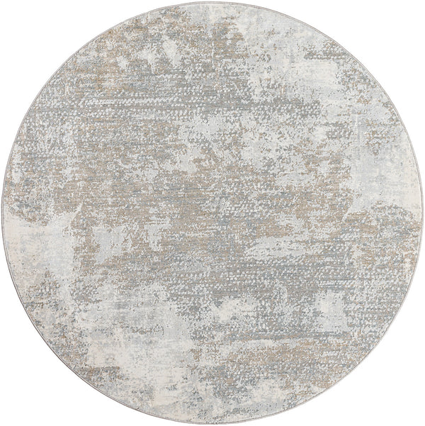 Brunswick BWK-2332 7'10" x 7'10" Round Machine Woven Rug BWK2332-710RD  Cream, Tan, Taupe, Blue, Gray, Seafoam Surya