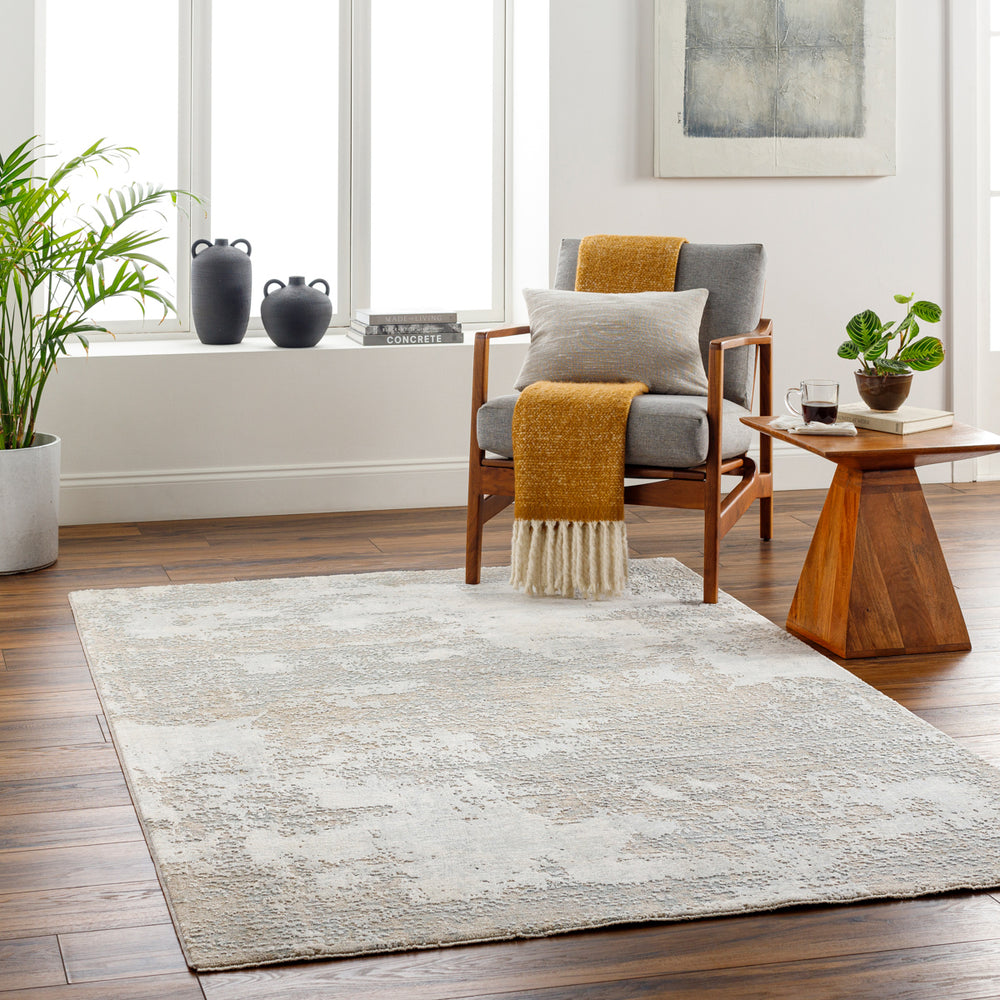 Brunswick BWK-2332 9' x 12'2" Machine Woven Rug BWK2332-9122  Cream, Tan, Taupe, Blue, Gray, Seafoam Surya