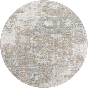 Brunswick BWK-2333 7'10" x 7'10" Round Machine Woven Rug BWK2333-710RD  Cream, Tan, Blue, Taupe, Dusty Pink, Seafoam Surya