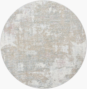 Livabliss Brunswick Neutral Fringe Area Rug Polypropylene Blend Medium Pile Living Room Floor Cream, Tan 6'7" x 6'7" BWK2333-67RD