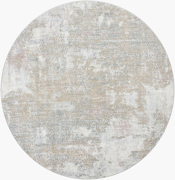 Livabliss Brunswick Neutral Fringe Area Rug Polypropylene Blend Medium Pile Living Room Floor Cream, Tan 6'7" x 6'7" BWK2333-67RD