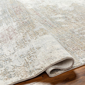 Brunswick BWK-2333 9' x 12'2" Machine Woven Rug BWK2333-9122  Cream, Tan, Blue, Taupe, Dusty Pink, Seafoam Surya