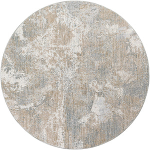 Brunswick BWK-2334 7'10" x 7'10" Round Machine Woven Rug BWK2334-710RD  Taupe, Blue, Light Slate, Cream, Gray, Olive Surya