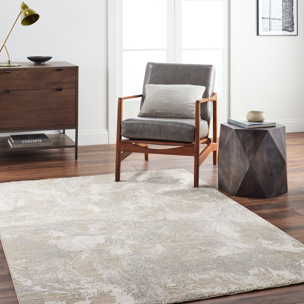Brunswick BWK-2334 9' x 12'2" Machine Woven Rug BWK2334-9122  Taupe, Blue, Light Slate, Cream, Gray, Olive Surya