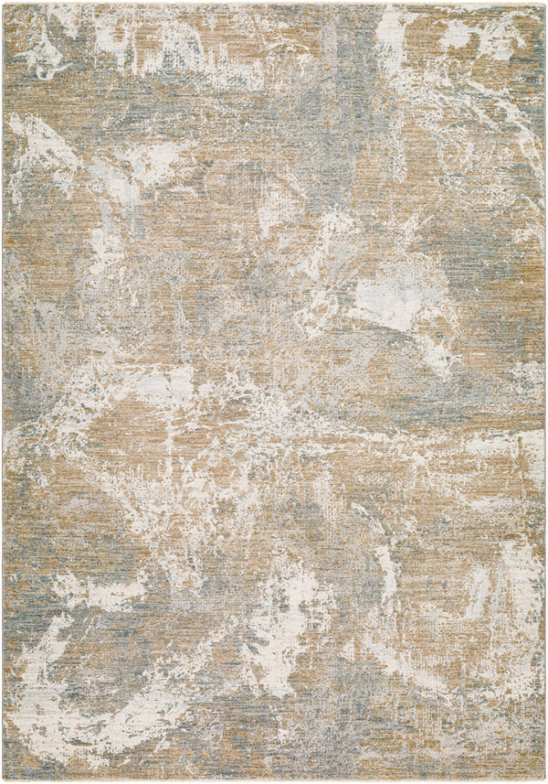 Brunswick BWK-2334 6'7" x 9'6" Machine Woven Rug BWK2334-6796  Taupe, Blue, Light Slate, Cream, Gray, Olive Surya