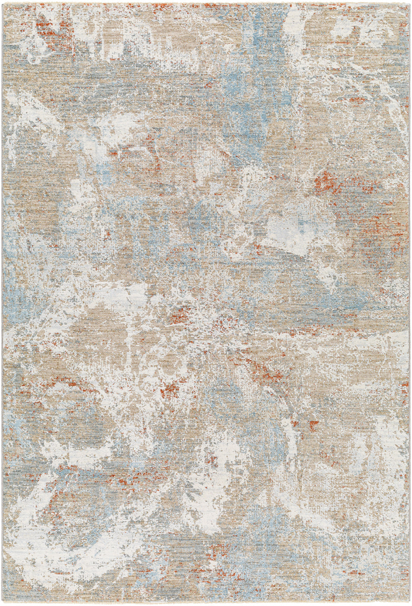 Brunswick BWK-2335 9' x 12'2" Machine Woven Rug BWK2335-9122  Taupe, Gray, Cream, Blue, Light Slate, Seafoam Surya