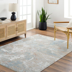 Brunswick BWK-2335 9' x 12'2" Machine Woven Rug BWK2335-9122  Taupe, Gray, Cream, Blue, Light Slate, Seafoam Surya